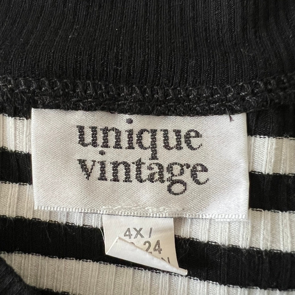 Unique‎ Vintage Womens French Breton Striped Side Neck Tie Top Sz 4X Soft Twee - Picture 5 of 7
